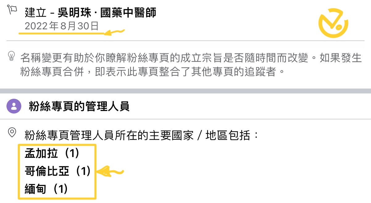 假粉專的管理人員