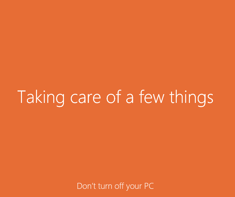 Windows 10 進行系統設定中。