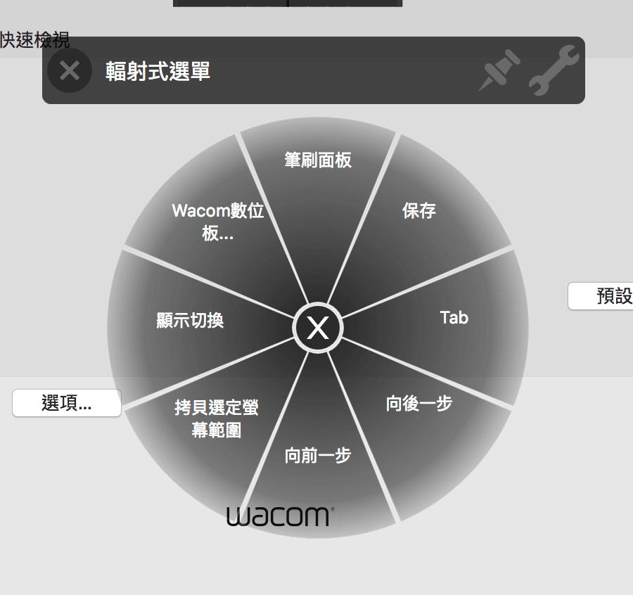 Wacom_系統偏好設定_螢幕控制器_輻射式選單