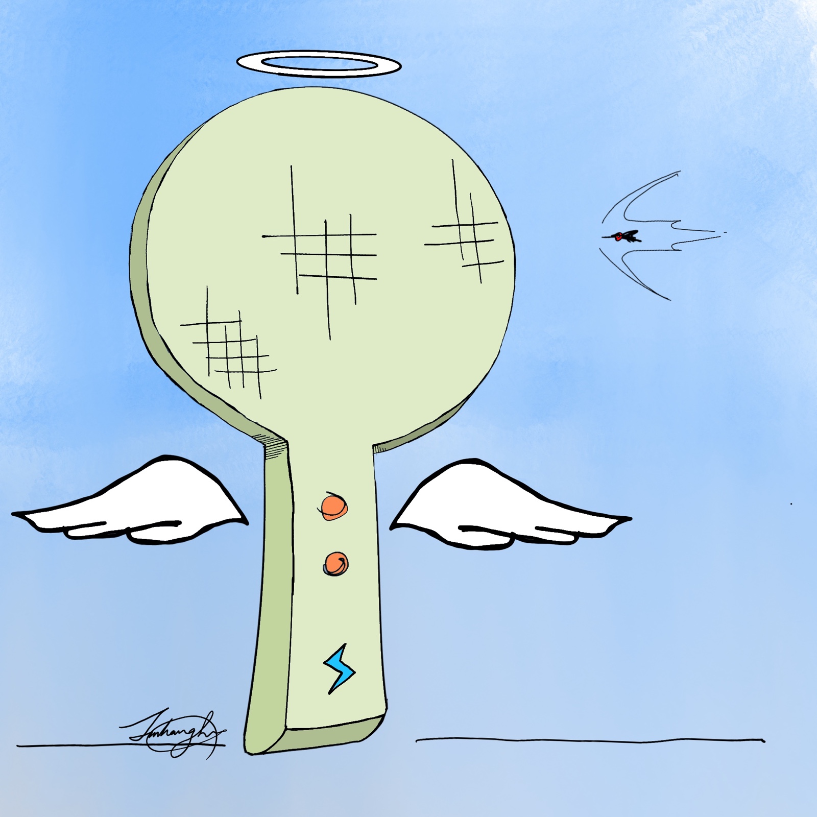 電子補蚊拍示意圖(Designed by Jin-liang, Lin)
