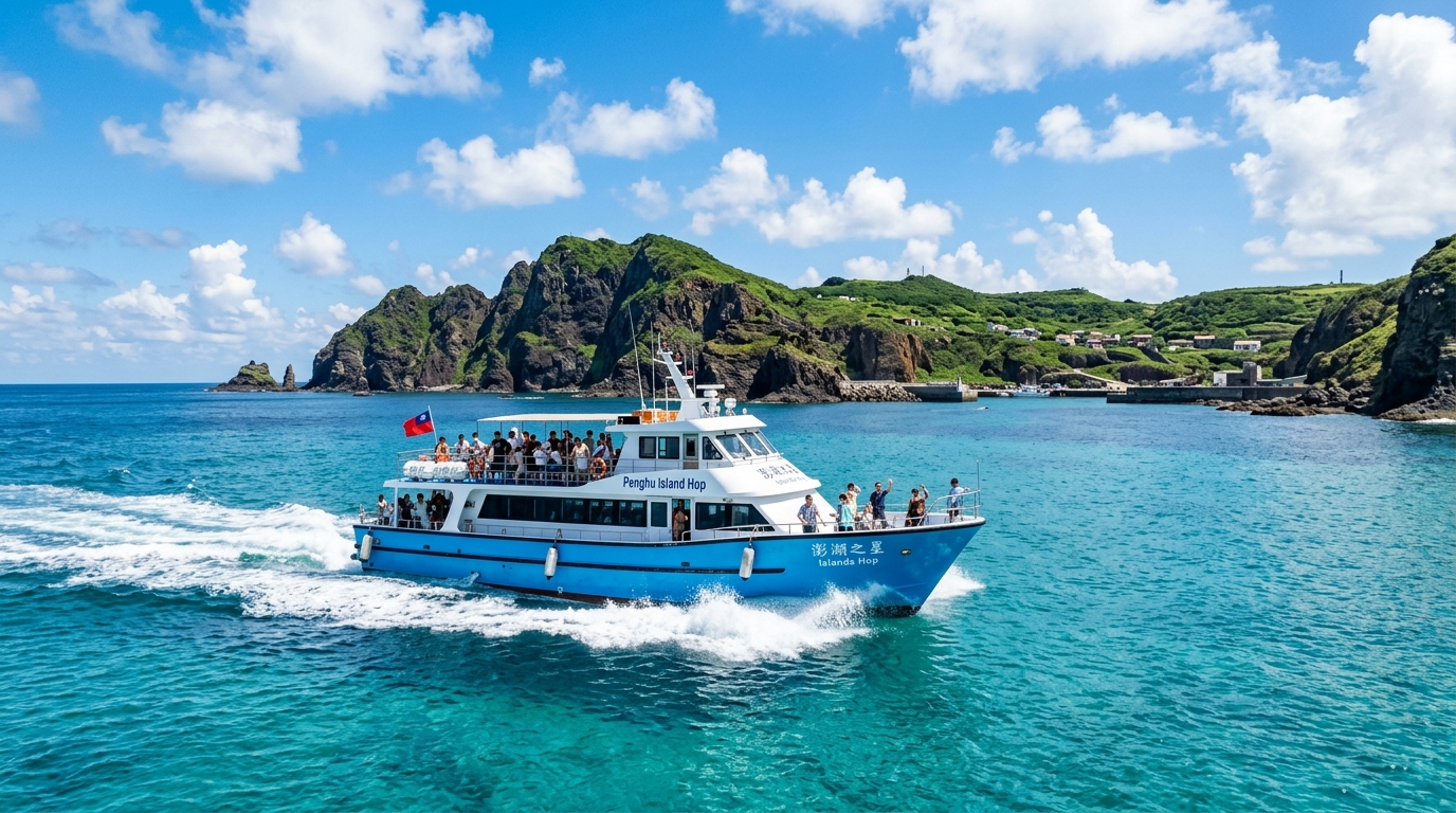 搭上前往離島的交通船,在湛藍的海浪中展開浪漫的跳島探索之旅