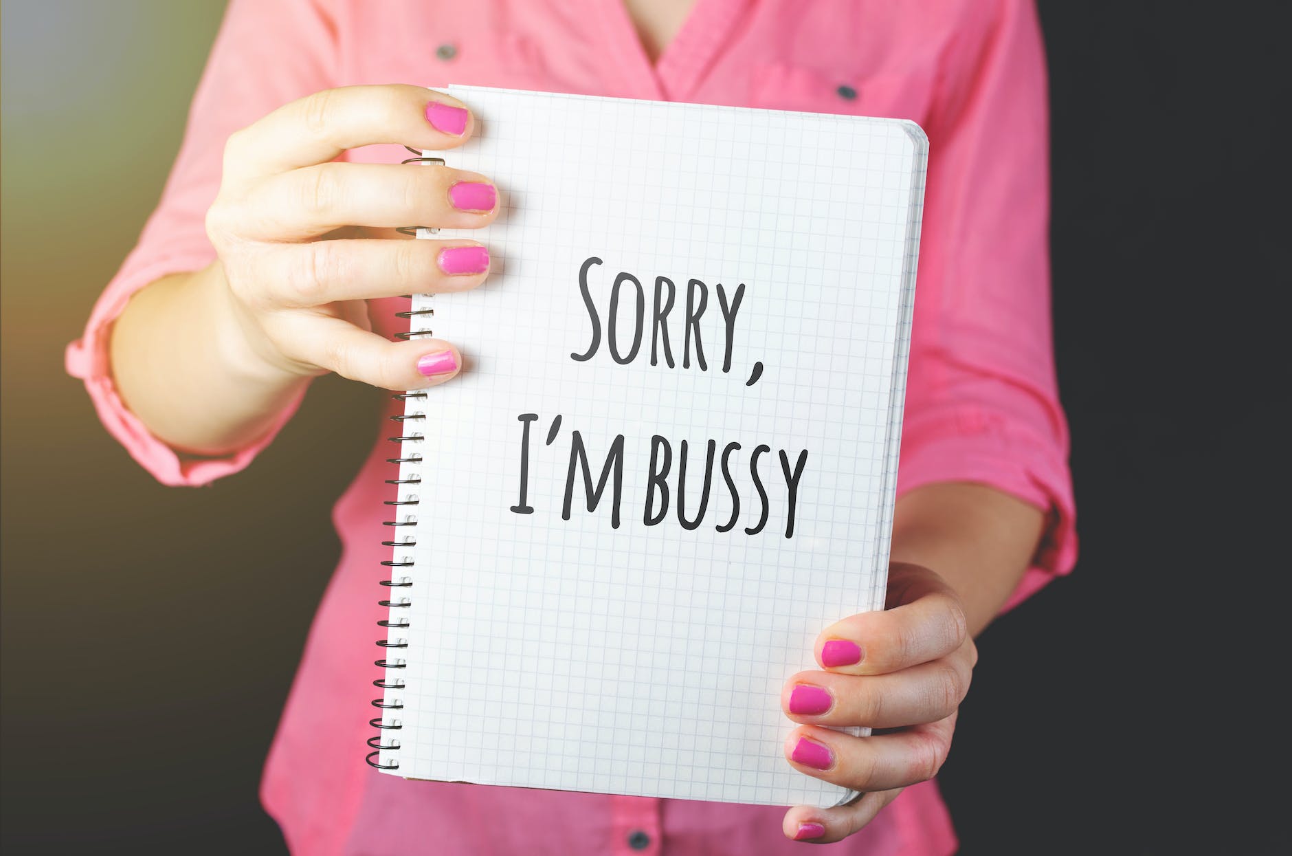 sorry i m bussy print notebook photo