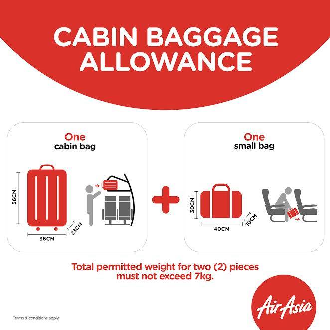 AirAsia 亞洲航空手提行李規定須知|尺寸、件數、免費托運(廉價航空)
