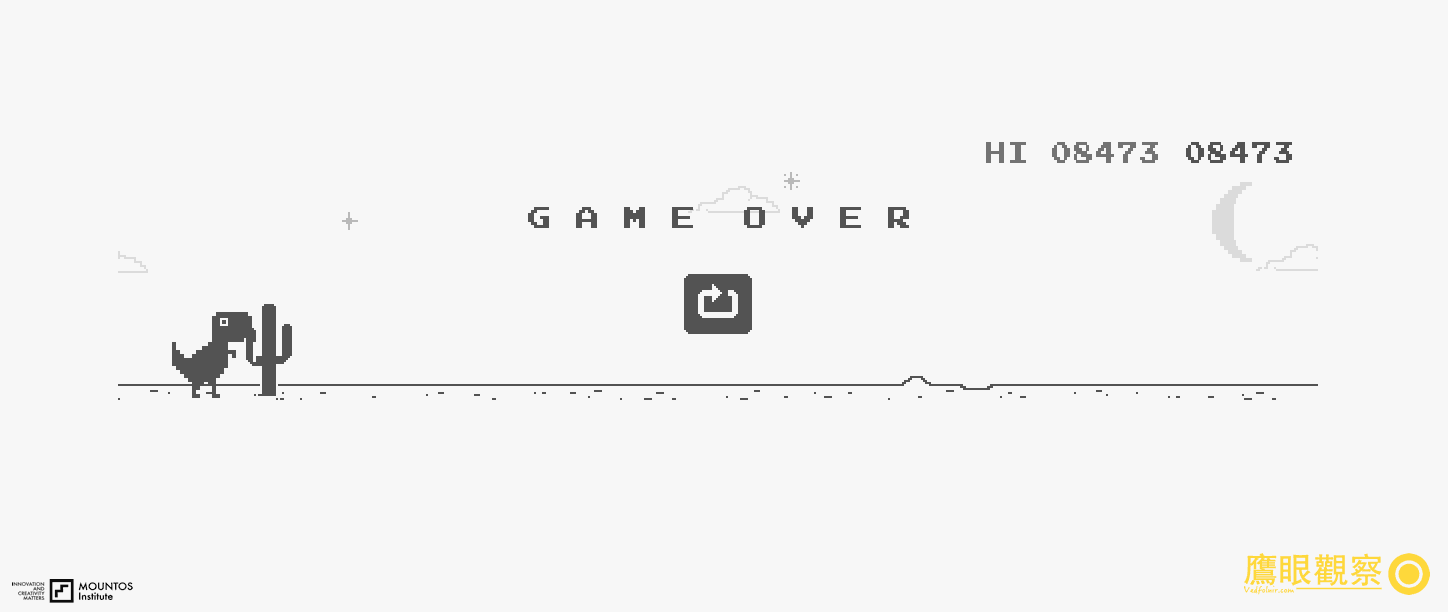 Google Chrome T-Rex Runner 瀏覽器離線遊戲暴龍跑跑得分排行榜