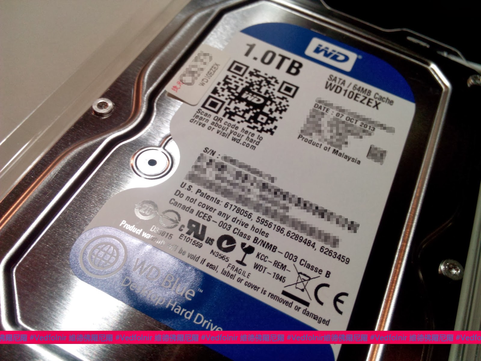 Western Digital WD 1TB 藍標 3.5吋 SATA3(WD10EZEX)最佳系統硬碟推薦