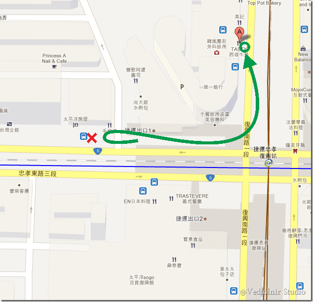 九份-金瓜石-台北市-公車站牌-1062 號公車 - 新舊站牌相對關係圖