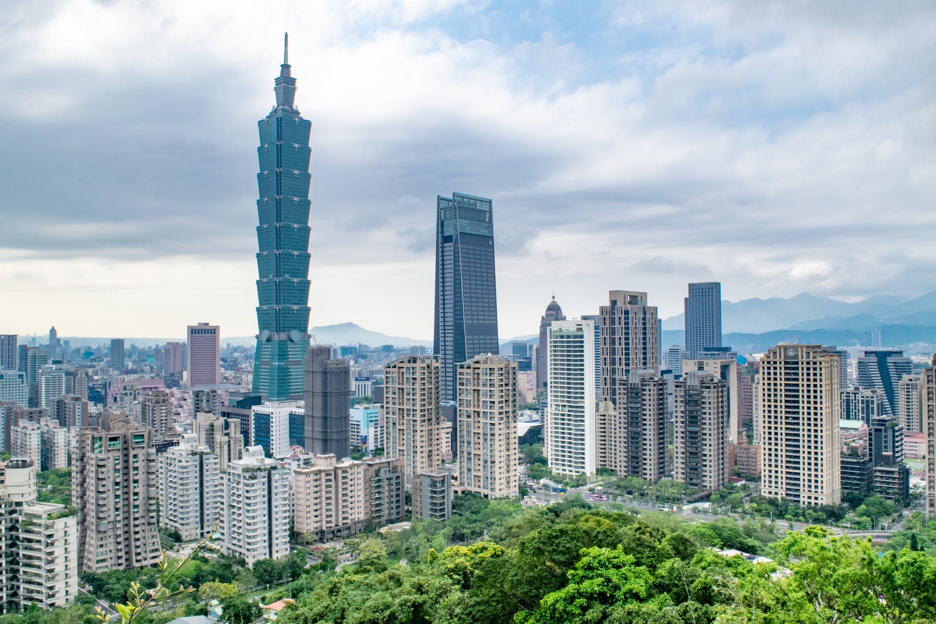 city skyline under blue sky Taipei Taiwan Republic of China