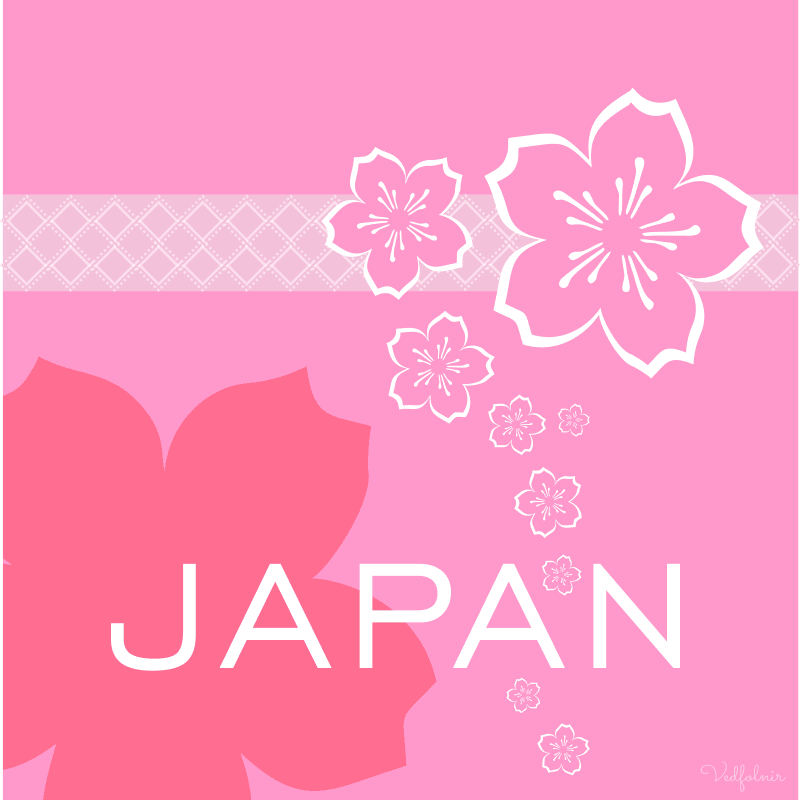 粉紅色的四月櫻花卡｜春節賀卡設計