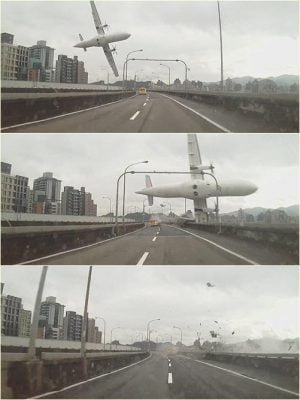 GE235-飛機擦撞環東大橋-TransAsia-B22816-Airplane Crash-Taipei-3-Frame