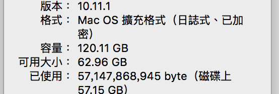 Apple_硬碟空間_可用大小_62GB
