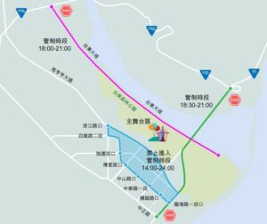 2017 Taitung fireworks traffic control Map