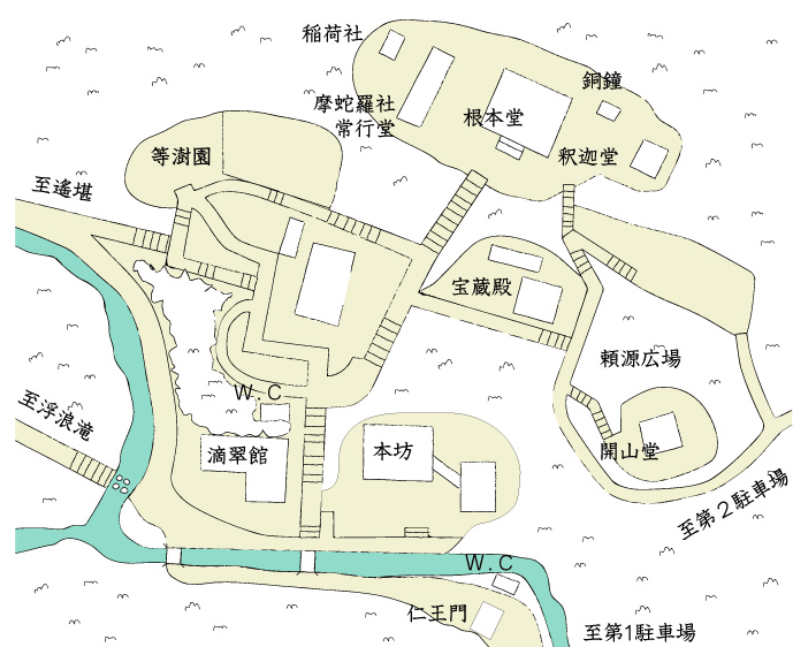中國地方(山陰):鳥取縣紅葉秘境「鰐淵寺」 2 鰐淵寺地圖