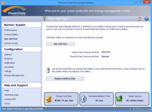 UPS PMS PowerChute Information Run Self Test 22