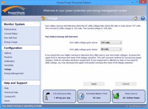 UPS PMS PowerChute Information Voltage 26
