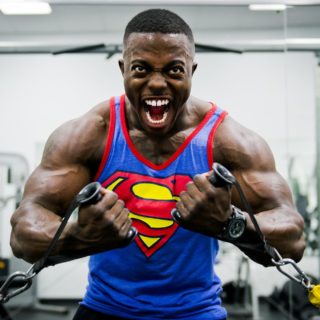 blue and red superman print tank top shirt