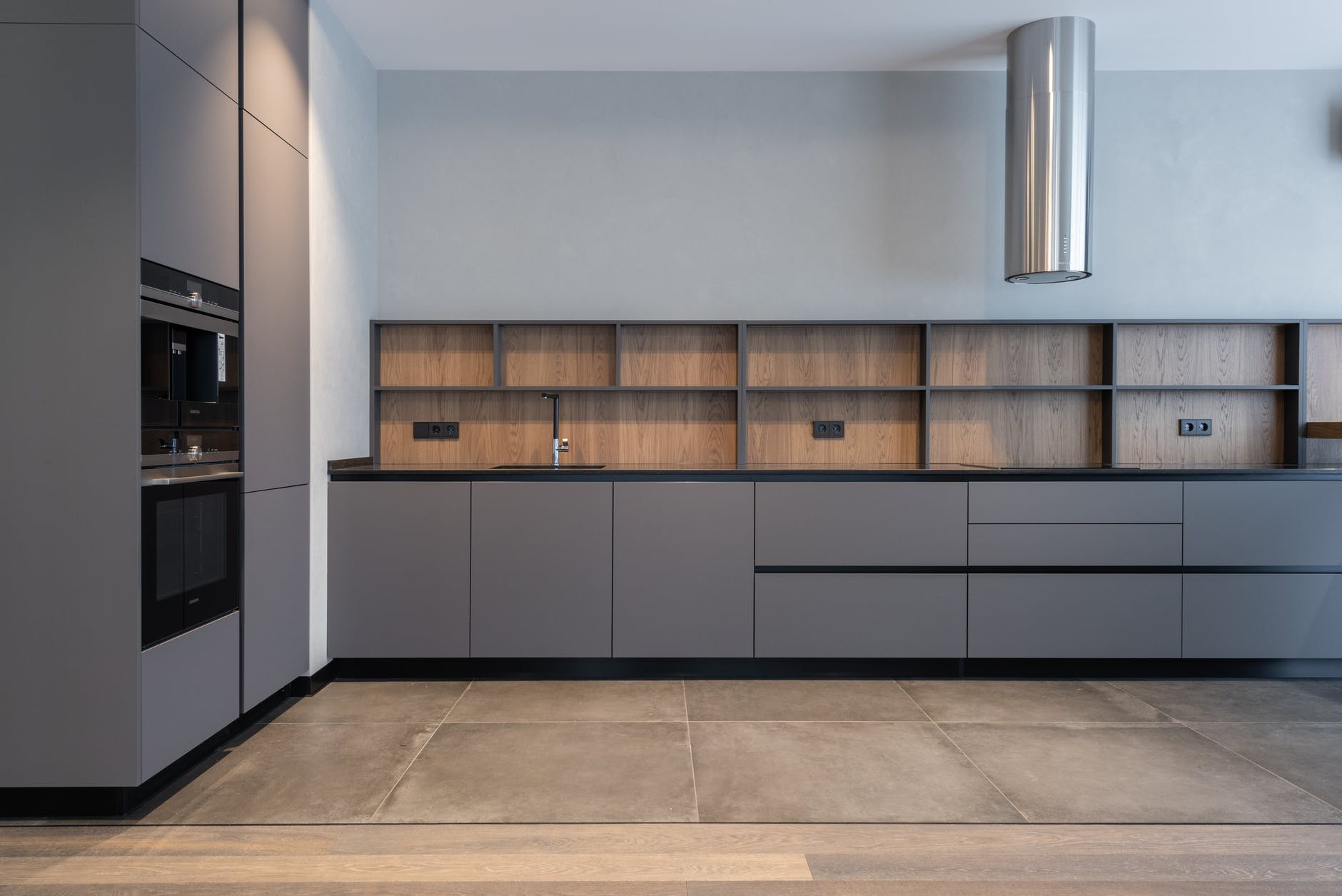 Ventilator spacious kitchen in modern apartment