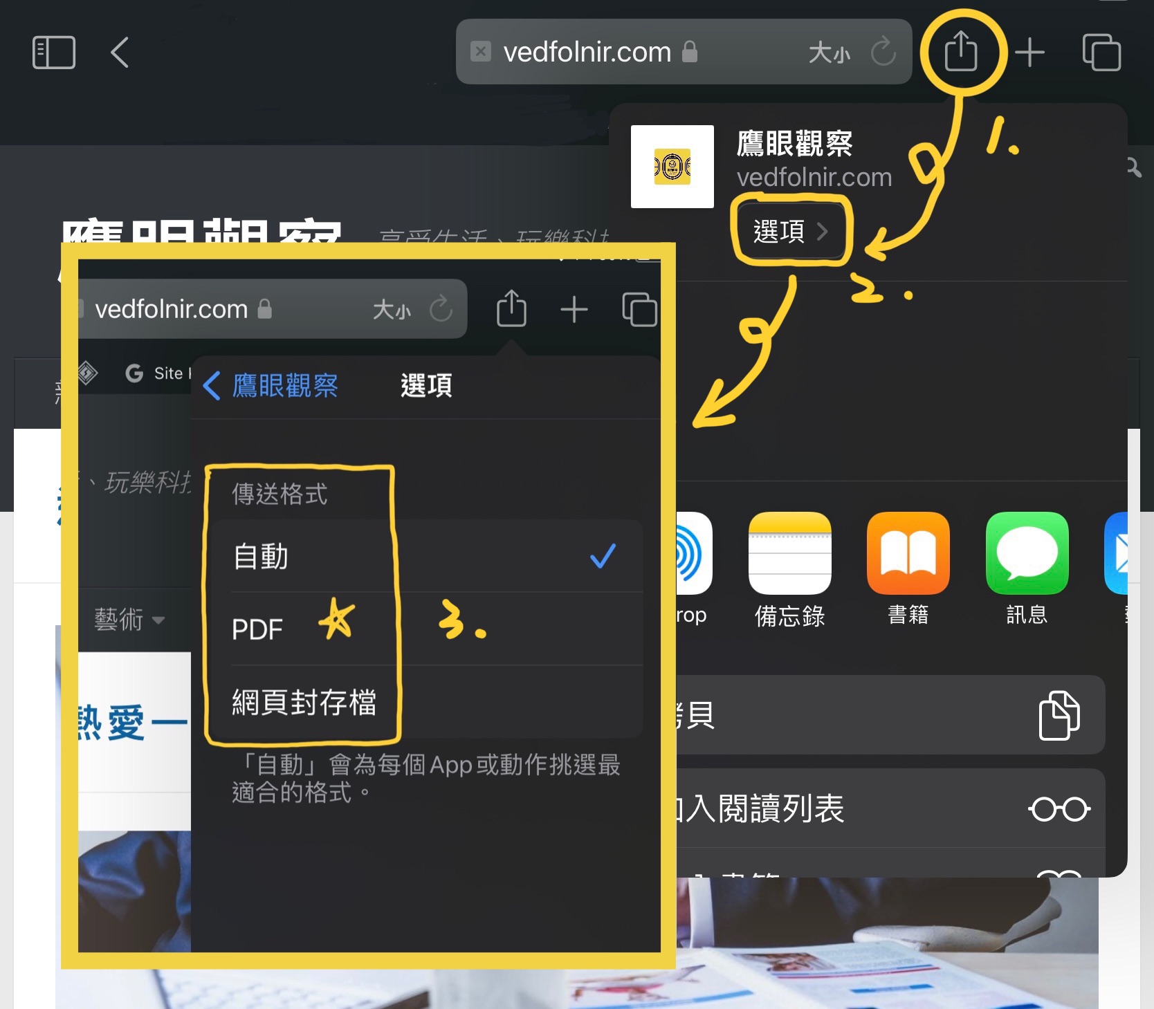 蘋果 Apple iPadOS 16.1 版最新功能概況 4 Safari 分享轉檔PDF文件
