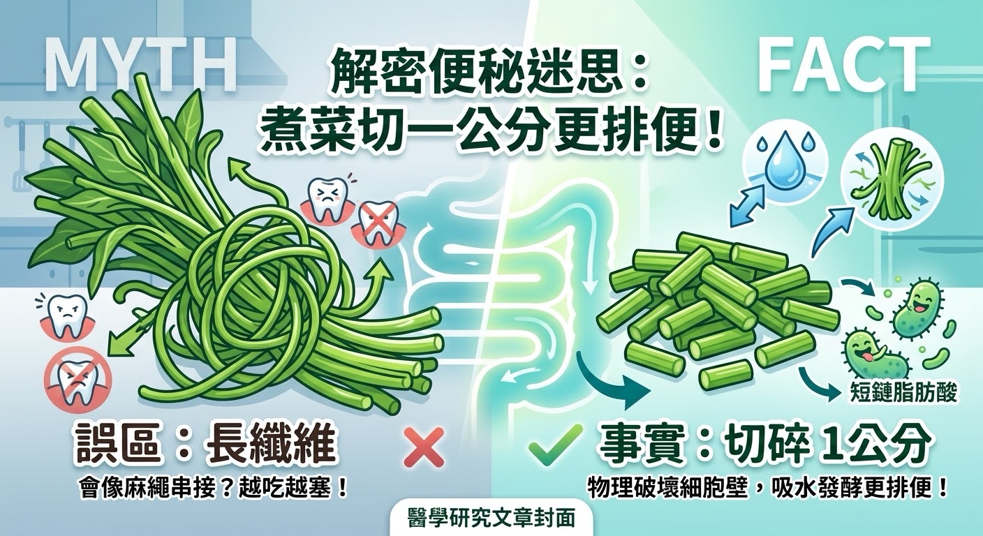 破解便秘迷思:青菜吃整根、喝纖維可樂有用?長纖維其實是越吃越塞的元凶 1 破解便秘迷思:青菜吃整根、喝纖維可樂有用?長纖維其實是越吃越塞的元凶