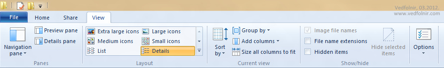 Windows 8 資料夾功能表分頁設計